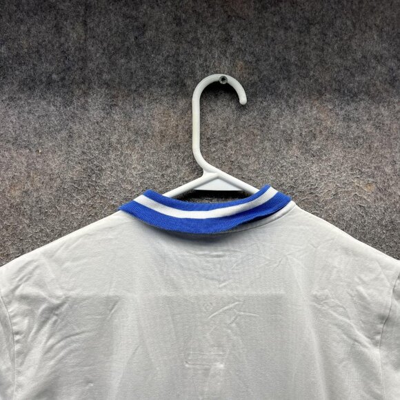 Ralph Lauren Golf Polo Shirt Women Large White Blue Trim Pony Logo Collar Casual - Picture 8 of 11